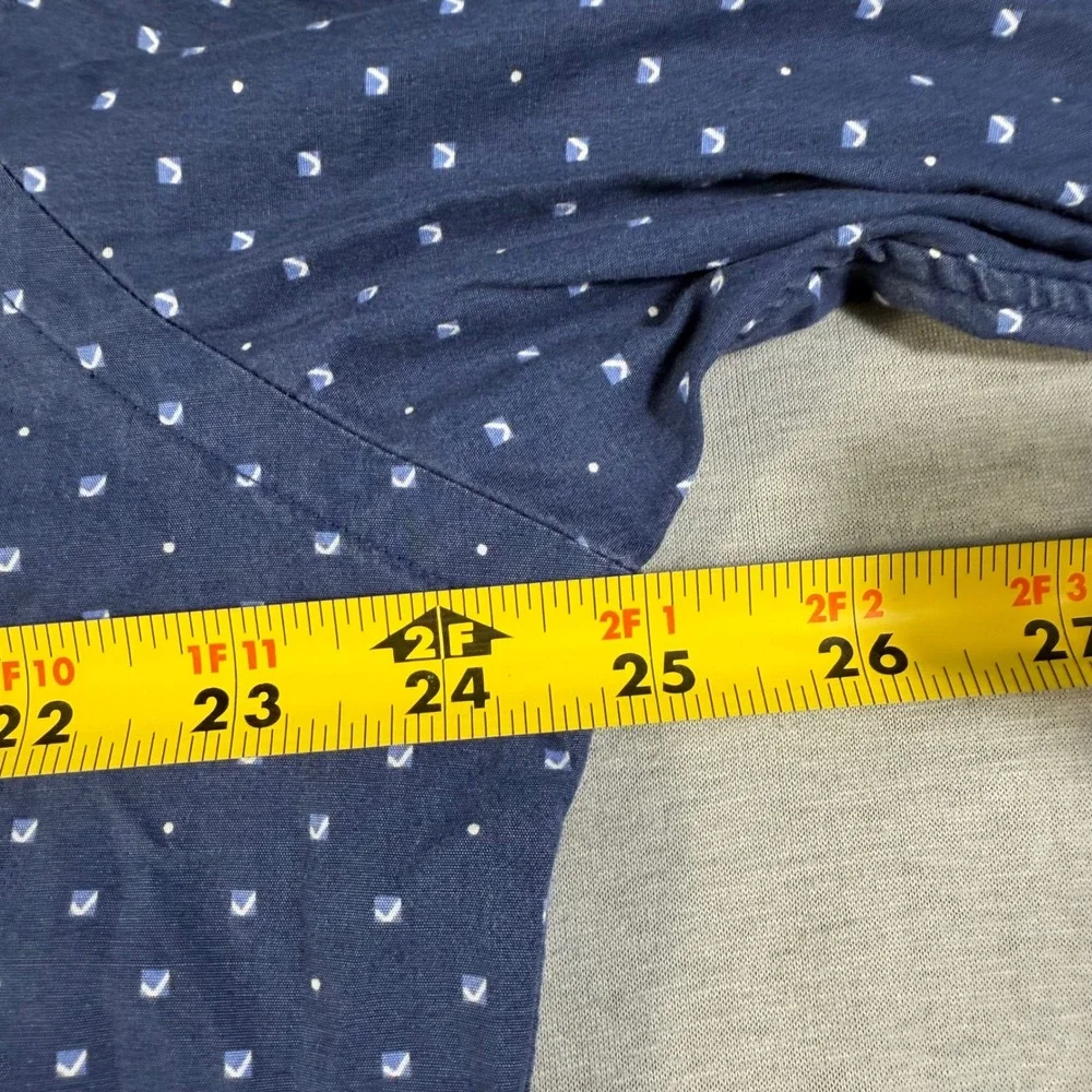 Polo Ralph Lauren Mens Navy Blue Geometric Print Cotton Button Down Shirt L